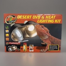 Desert UVB  Heat Complete Lighting Kit Reptile Terrarium Dual Heating Light