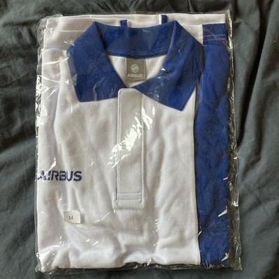 Airbus Blue and White short sleeve Polo Shirt Flight Test (Men's) Medium