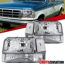 Fit 1992-1996 Ford F150 F250 F350 Bronco Headlightscorner Bumper Signal Lamps