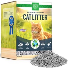 Recycled Pelleted Paper Cat Litter, Kitty Litter, Non Clumping Pellets for Ca...