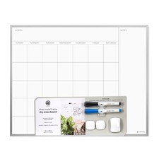 16x 20 in. Magnetic Monthly Calendar Dry Erase Board, Silver Aluminum Frame
