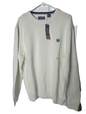 CHAPS NWT Men  s Original Crew Sweater Newport Cream 100 Cotton Sz XL Preppy