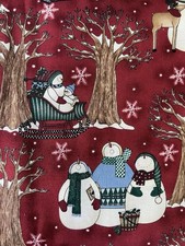 Snowmen In The Woods Debbie Mumm SSI Fabric BY THE HALF YARD- Vintage OOP