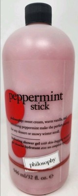 Philosophy Peppermint Stick Shampoo Shower Gel Bubble Bath 32oz NEW