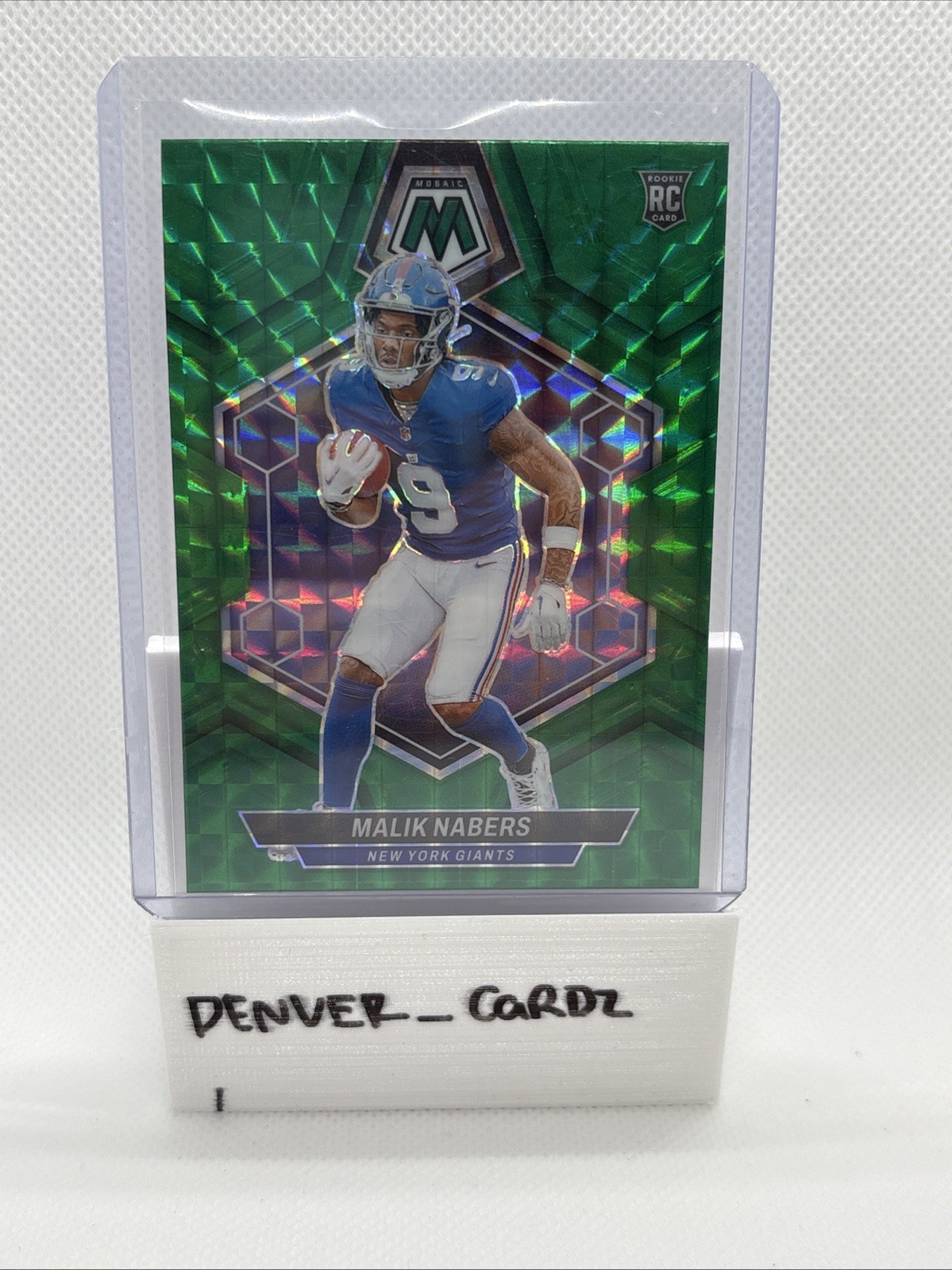 2024 Panini Mosaic - Rookies Malik Nabers #306 Green Mosaic Prizm (RC)
