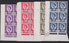 GB 1958 - 1969 Wales Regional Definitive Blocks of 6 Mint MNH