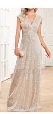 A-Line Formal Floor Length Dress With Sequins
