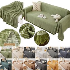 Extra Large Cotton Fringed Throws for Sofas Settee Bedspread Bed Covers Blankets