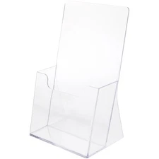 Plymor Clear Acrylic Countertop Brochure Holder, Fits Documents Up to 4" Wide