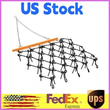 Heavy Duty Drag Harrow 4x4 FT,3/8" Tines Durable Chain Harrow for Tractor,ATV