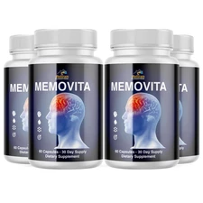 Memovita- Brain Support- 4 Bottles- 240 Capsules