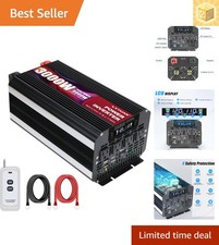 3000 Watt Power Inverter 12V to 110V 120V DC to AC with 4 AC Outlets, LCD Dis...