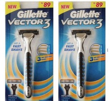 Gillette Vector 3 Razor Lot of Two Handle Sen...