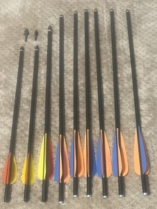 Cross Bow Bolts Lot Of 9 - 6 / 18” 1 -17” & 2 15” + 2 Points Good Condition