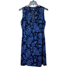 Tommy Hilfiger Sleeveless Floral Jersey Shift Dress Women's 6 Navy NWT