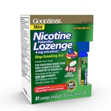 GoodSense Mini Nicotine Lozenge 4mg Mint 81 Count Stop Smoking Aid