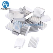 50PCS Lot Aluminium 20x14x6mm Heatsink Heat Sink Radiator Fin Silver Tone