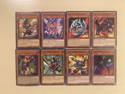 Toon Dark Magician, Blue-Eyes Toon Dragon, Red-Eyes Toon, 8 Yugioh Cards - Picture 1 of 9