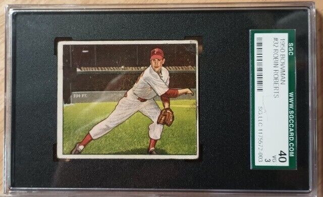 1950 Bowman Robin Roberts #32 Philadelphia Phillies SGC 3 VG!