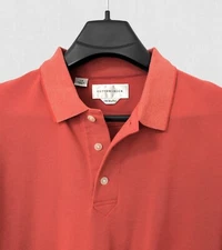 Cutter & Buck CB DryTec Orange Golf Polo Shirt Men's L Short Sleeve Collared