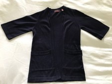 525 America Girl's open Navy Cardigan 100% Cotton 3/4 sleeves  2 pockets