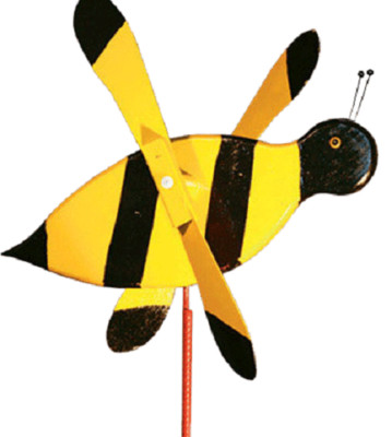 Amish Crafted Whirlybird Whirligig Garden Stake Wind Spinner - Bumblebee
