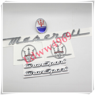 6pc Set Chrome  Emblem For Maserati GranSport Side Trunk Badges Nameplate