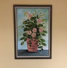 Oil Painting of a Boutique of Flowers
