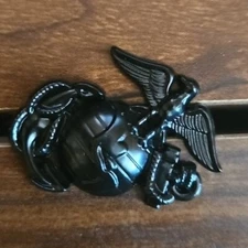 USMC Marines Globe & Anchor BLACK Hat Lapel Pin Tie Tac Military 