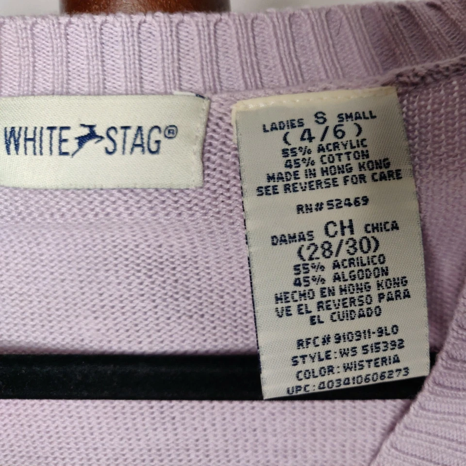White Stag women's S(4-6) cardigan sweater purple v-neck button up long sleeves - Image 4 of 4