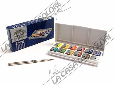 WINSOR & NEWTON - COTMAN - SKETCHERS' POCKET BOX - 12 MEZI GODET + 1 PINSEL