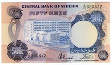 **   NIGERIA     50  kobo   1973   p-14g    UNC   **