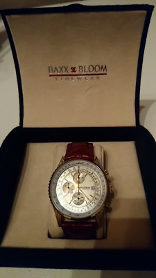 Baxx Bloom Herren Uhr Leder rot keine Kratzer 