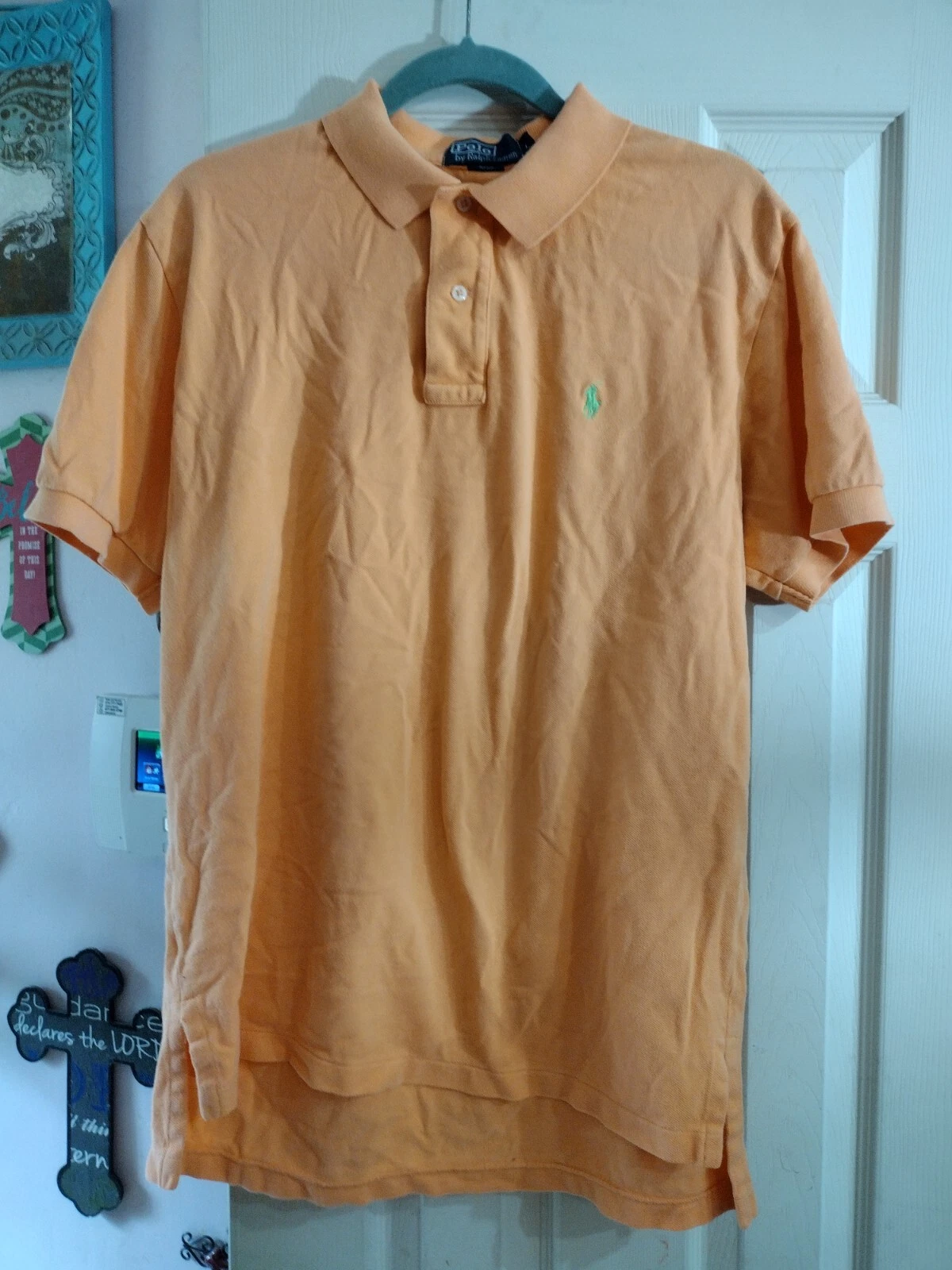 Polo Ralph Lauren Men's Classic-Fit Polo Shirt Orange Green Pony Large
