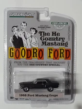 GREENLIGHT EXCLUSIVE - 1968 FORD MUSTANG - GOODRO FORD DENVER COLORADO - BLACK