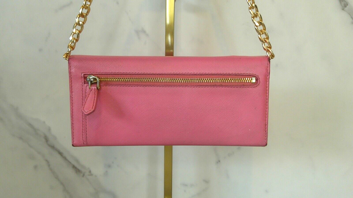 Prada Saffiano Light Pink Leather double snap Long Wallet/Clutch Powder Pink Large Saffiano Leather Wallet | PRADA main image 4