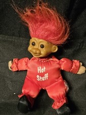 Russ Hot Stuff Little Red Devil Troll Doll Red Hair 9" Tall with Hair