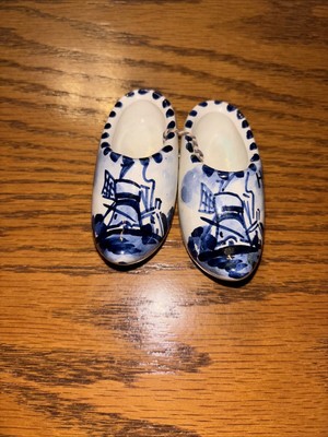 1975 Miniature Pair Of Delfts Shoes/ Clogs Dutch From Holland Great Condition