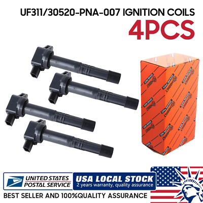 4Pcs Ignition Coil UF311 30520-PNA-007 For Honda Accord Civic CR-V S2000 Element