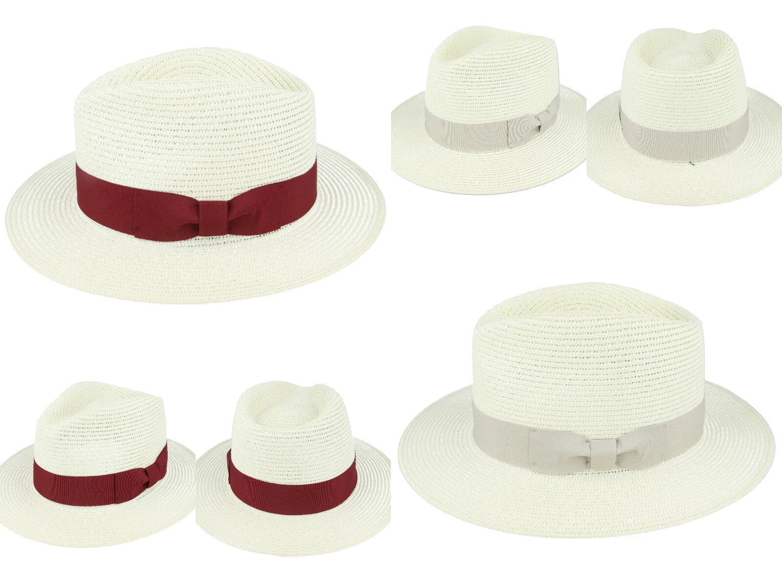 Mens Ladies Cream Fedora Crushable Straw Panama Style Sun Summer Hat