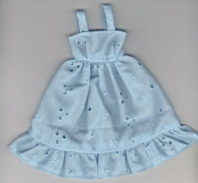 Doll Clothes-Blue Eyelet Sundress fit Barby Doll-Homemade SD2