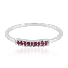 0.06ct Bezel Set Ruby Band Ring 925 Sterling Silver