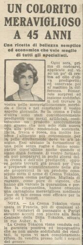 W8061 Crema TOKALON per il viso - Pubblicità 1926 - Advertising - 第 1/1 張圖片