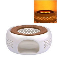 Teapot Warmer Ceramic Teapot Heater with Cork Cushion Coffee Tea Warmer for G...