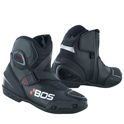 Motorradstiefel Leder Knöchelschutz schwarz Motorradschuhe