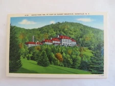 Vintage Linen Postcard Grove Park Inn Sunset Mtn Asheville NC Unposted #11907