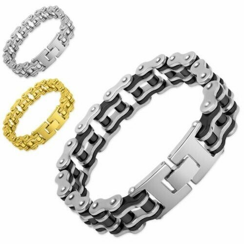 Pulsera Motero Cadena de Motocicleta Hombre Acero Inoxidable Plata Oro Negro |