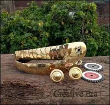 Nuevo Pickelhaube Alemán Cuero Latón Barbilla Escalas con Escarapelas de Hierro Casco Piezas
