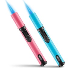Spring Colors 2 Pack Butane Torch Lighter, 6inch Jet Flame Butane Lighters Re...