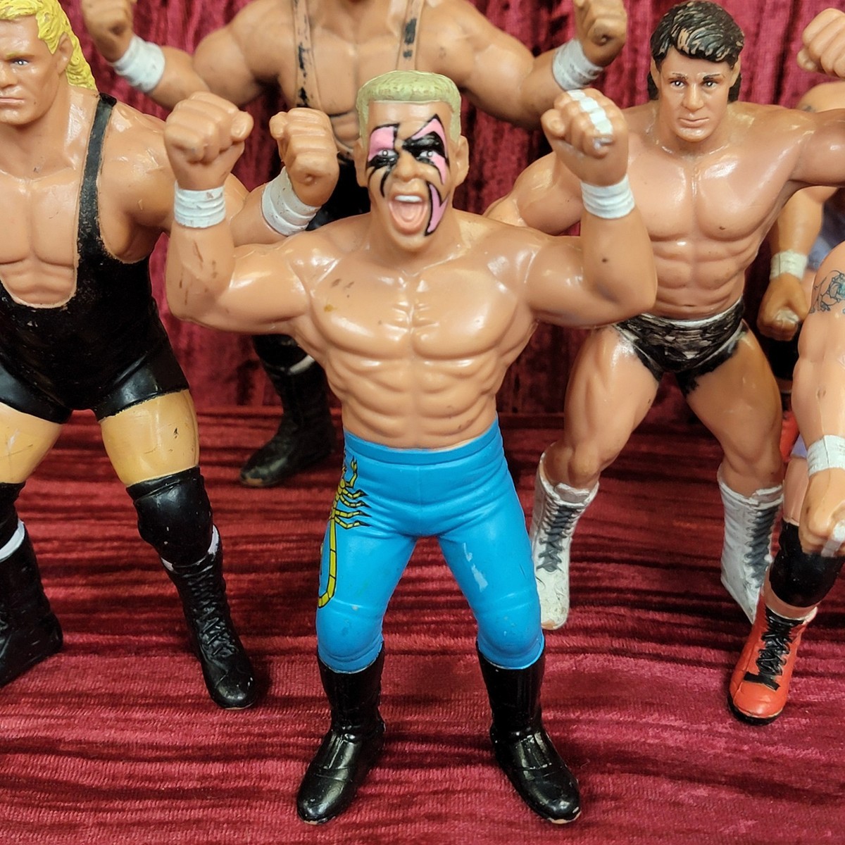 11X LOT 1990 WCW WWF Galoob 4.5” Action Figures Play Wear USED